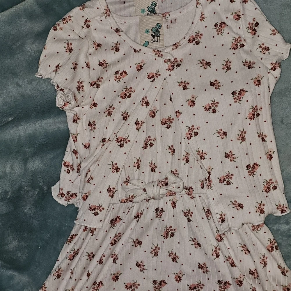 Lily Bleu Pink Flutter Sleeve Scoop Neck Sundress With Short Sleeve Sweater